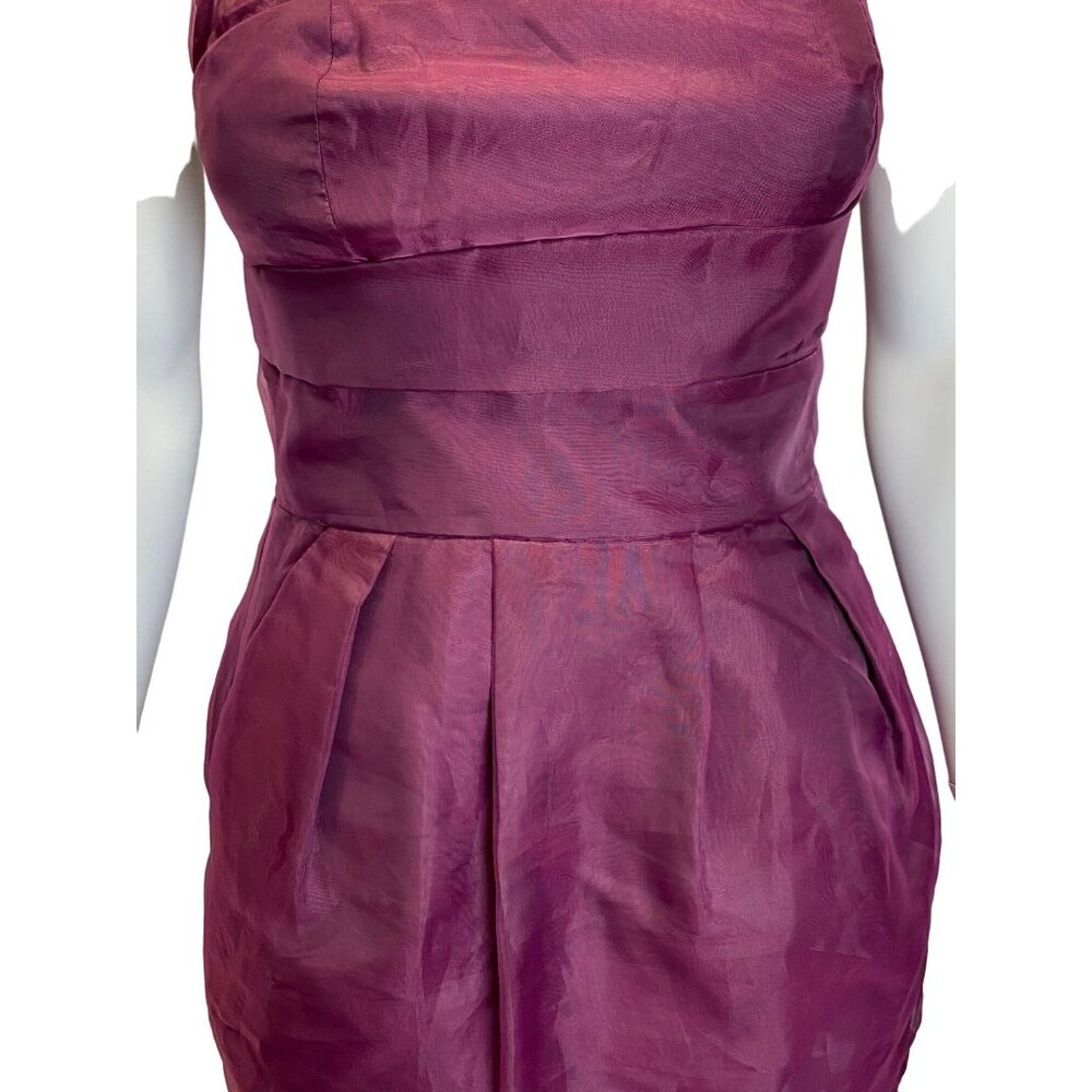 BCBGeneration Gown Dress Size 4 Purple Plum Magenta Taffeta Formal BCBG - Picture 3 of 10